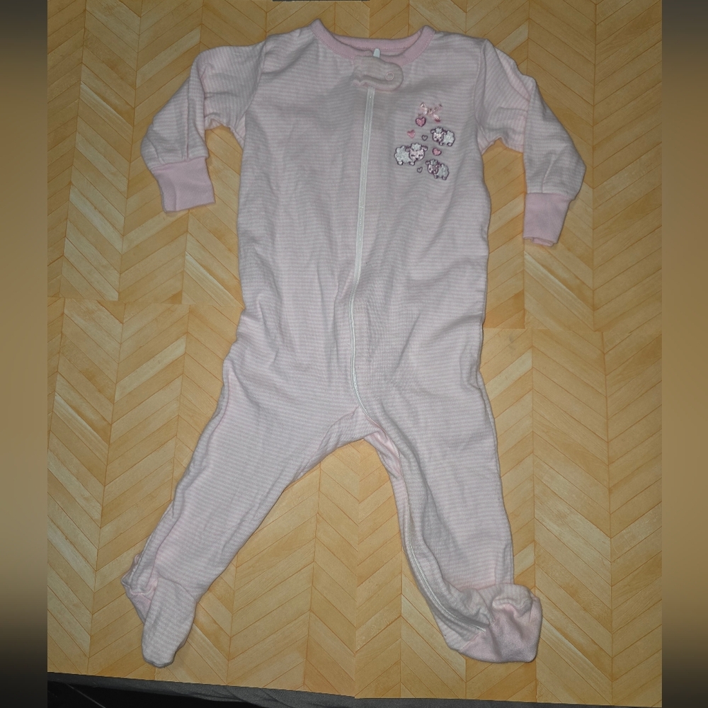 Wonder Nation Light Pink Striped Footie